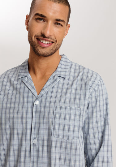 Night And Day Woven Cotton Pajama Set | Sea Breeze Check 75115-3017